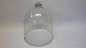 Glasklokke / osteklokke med dekoration af aks, mellem, højde 26-29 cm